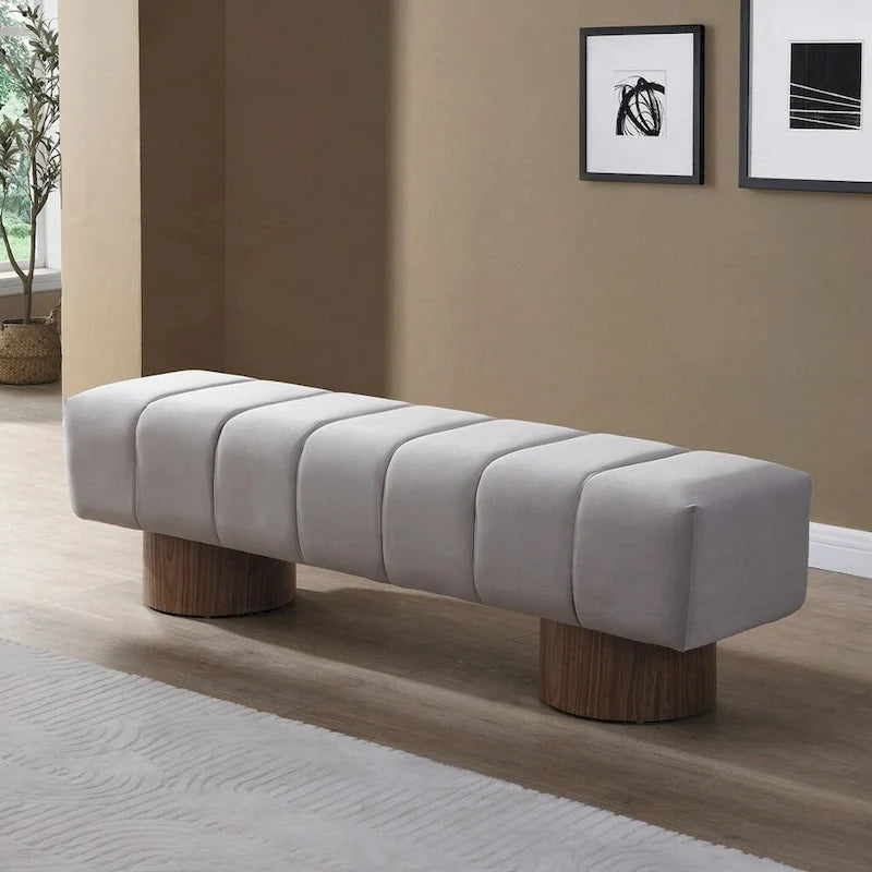 No-Assembly End of Bed Entryway Bench Ottoman