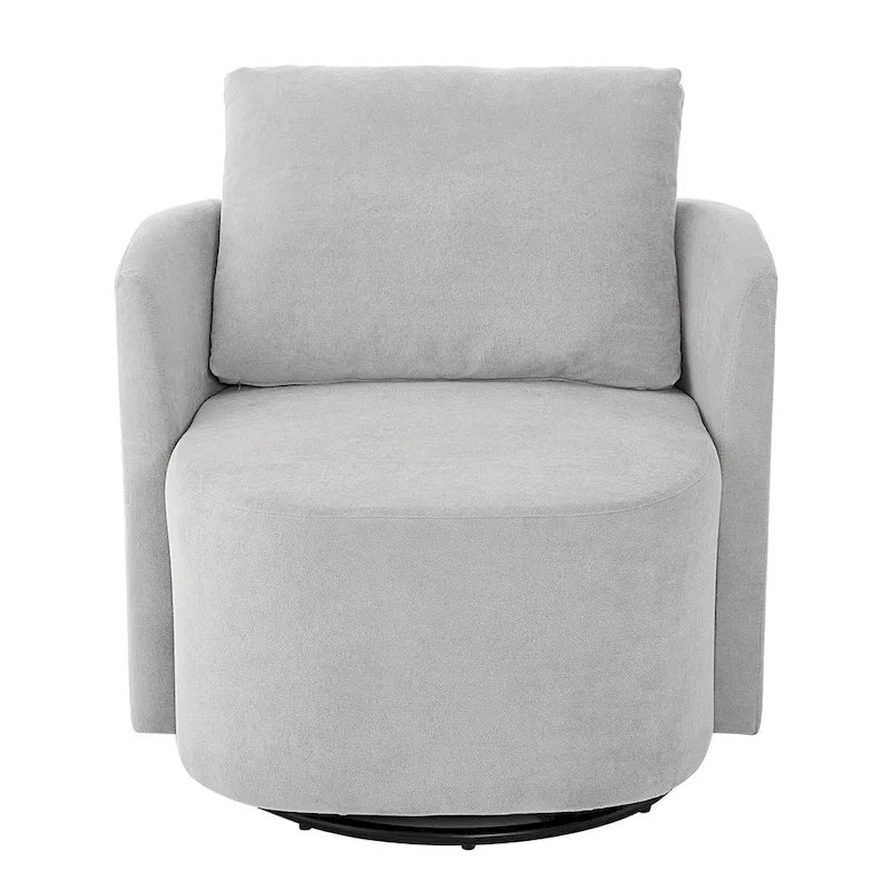360 Swivel Chair, 29.9 Accent Barrel Armchair, Upholstered Swivel Sofa Chair with Curved Design