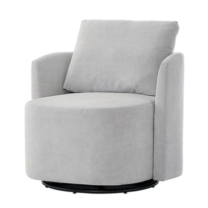 360 Swivel Chair, 29.9 Accent Barrel Armchair, Upholstered Swivel Sofa Chair with Curved Design