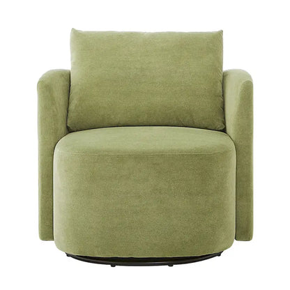 360 Swivel Chair, 29.9 Accent Barrel Armchair, Upholstered Swivel Sofa Chair with Curved Design