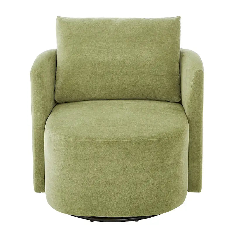 360 Swivel Chair, 29.9 Accent Barrel Armchair, Upholstered Swivel Sofa Chair with Curved Design