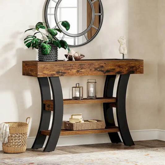 41 Entryway Console Table with Storage Shelves