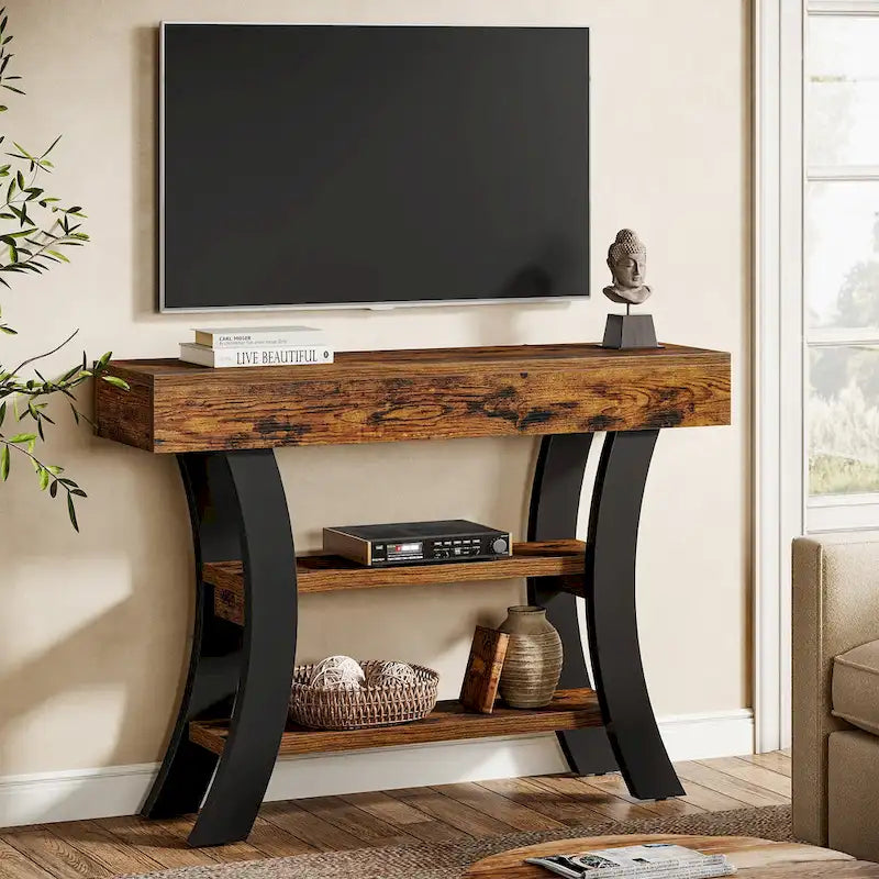 41 Entryway Console Table with Storage Shelves