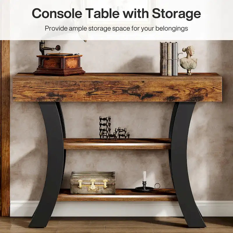 41 Entryway Console Table with Storage Shelves