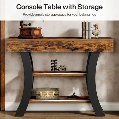 41 Entryway Console Table with Storage Shelves