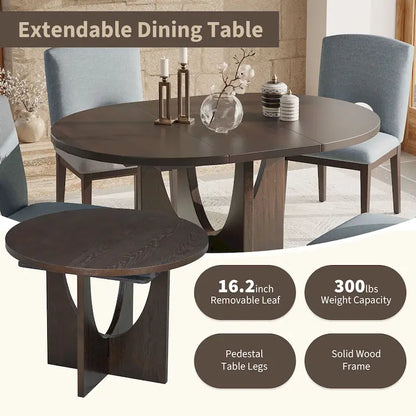 5-Piece Modern Dining Set with Round Table & Chairs