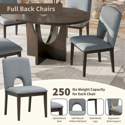 5-Piece Modern Dining Set with Round Table & Chairs