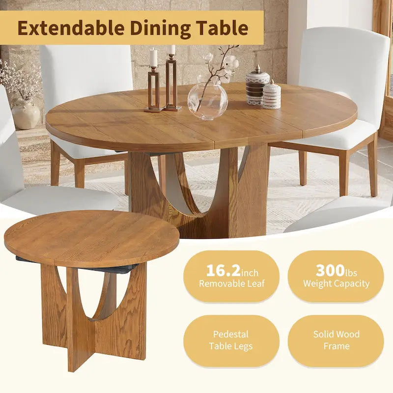5-Piece Modern Dining Set with Round Table & Chairs