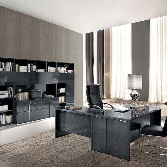 Antibes - Grey Gloss Office Desk 120cm