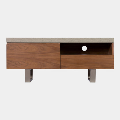Amarna - Walnut TV Unit With Concrete Effect