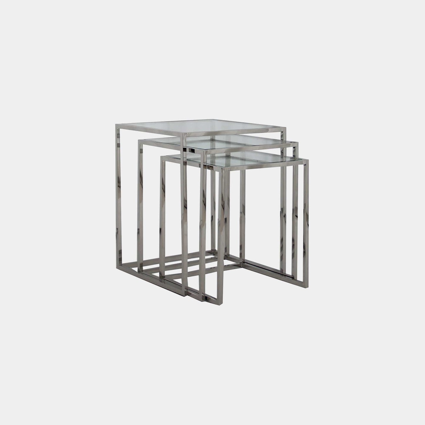 Trento - Nest Tables, Polished Silver