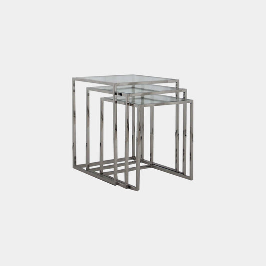 Trento - Nest Tables, Polished Silver
