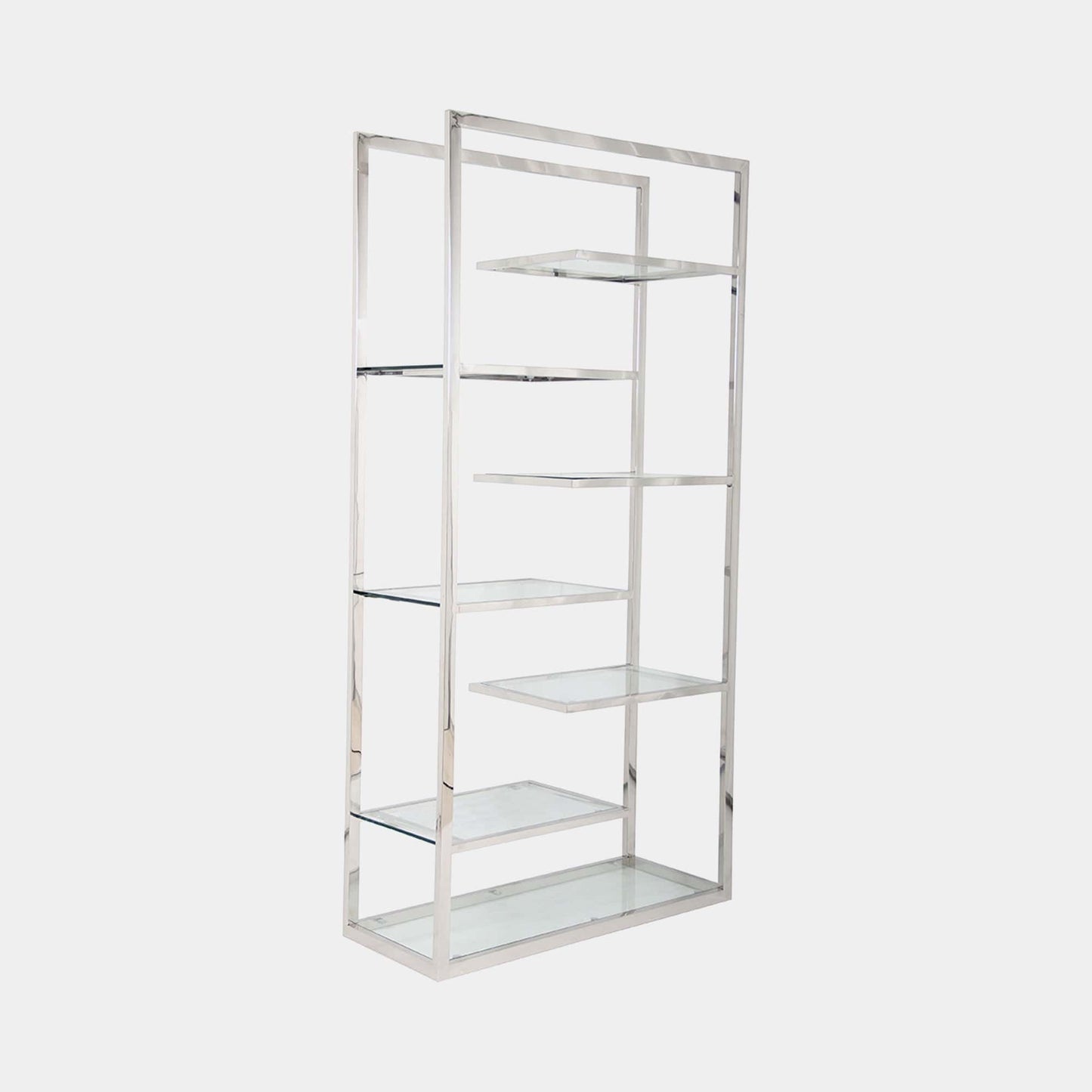 Trento - Tall Bookshelf, Stainless Steel Frame