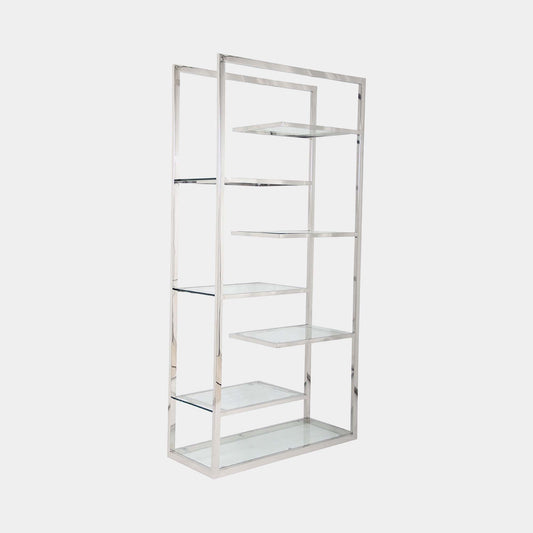 Trento - Tall Bookshelf, Stainless Steel Frame