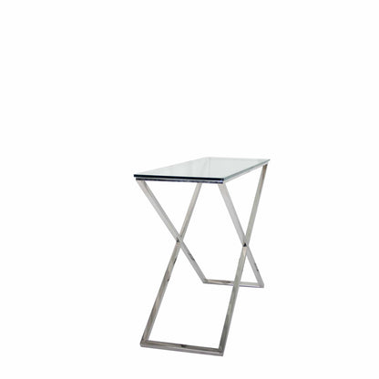 Trento - Console Table, Polished Silver