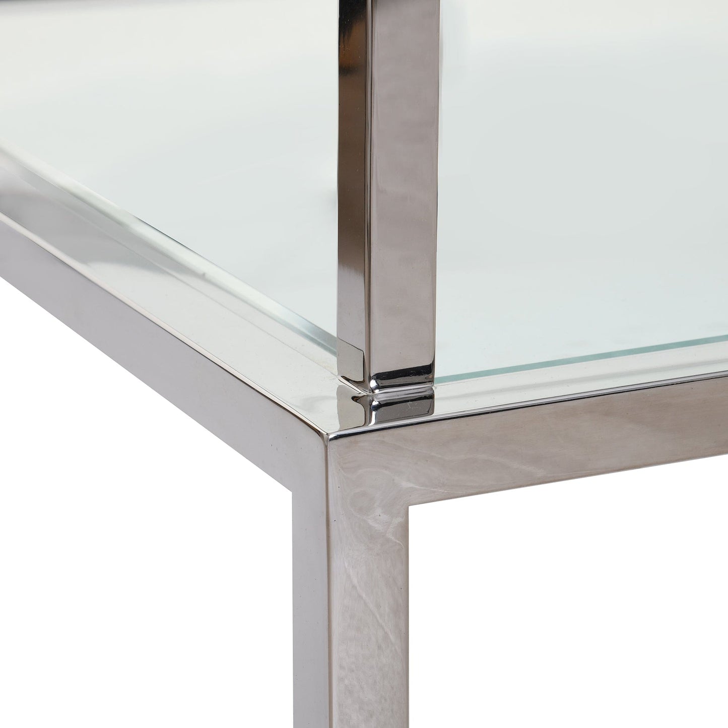 Grant - Coffee Table In Clear Glass & Silver Stainless Steel
