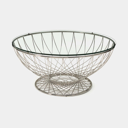 Greco - Coffee Table In Clear Toughened Glass & Stainless Steel Base