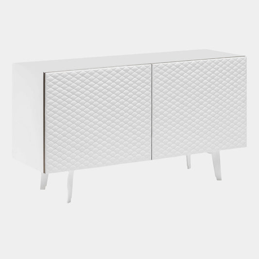 Cattelan Italia Absolut - 2 Door Sideboard, Graphite Structure & Leather Doors