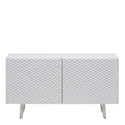 Cattelan Italia Absolut - 2 Door Sideboard, Graphite Structure & Leather Doors