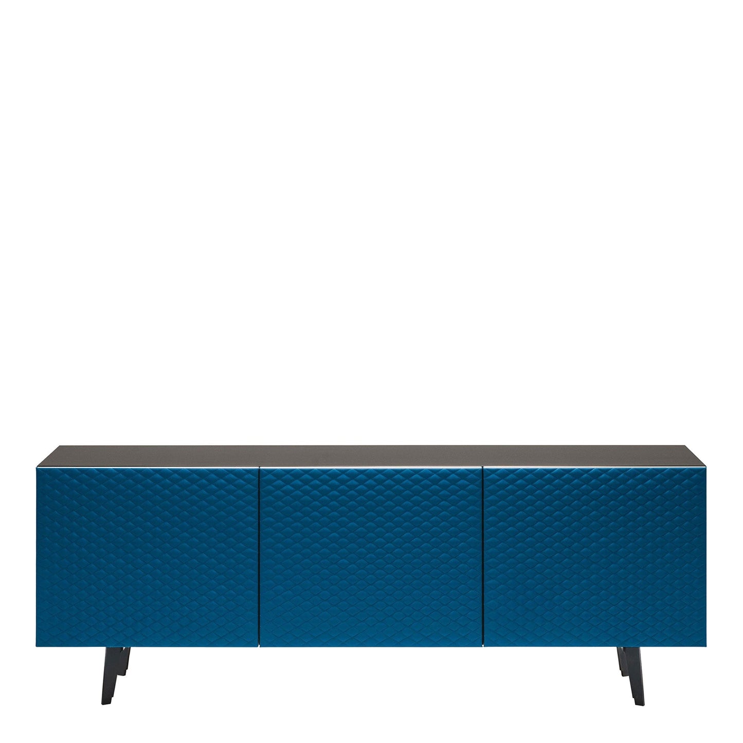 Cattelan Italia Absolut - 3 Door Sideboard, Graphite Structure with Leather Doors