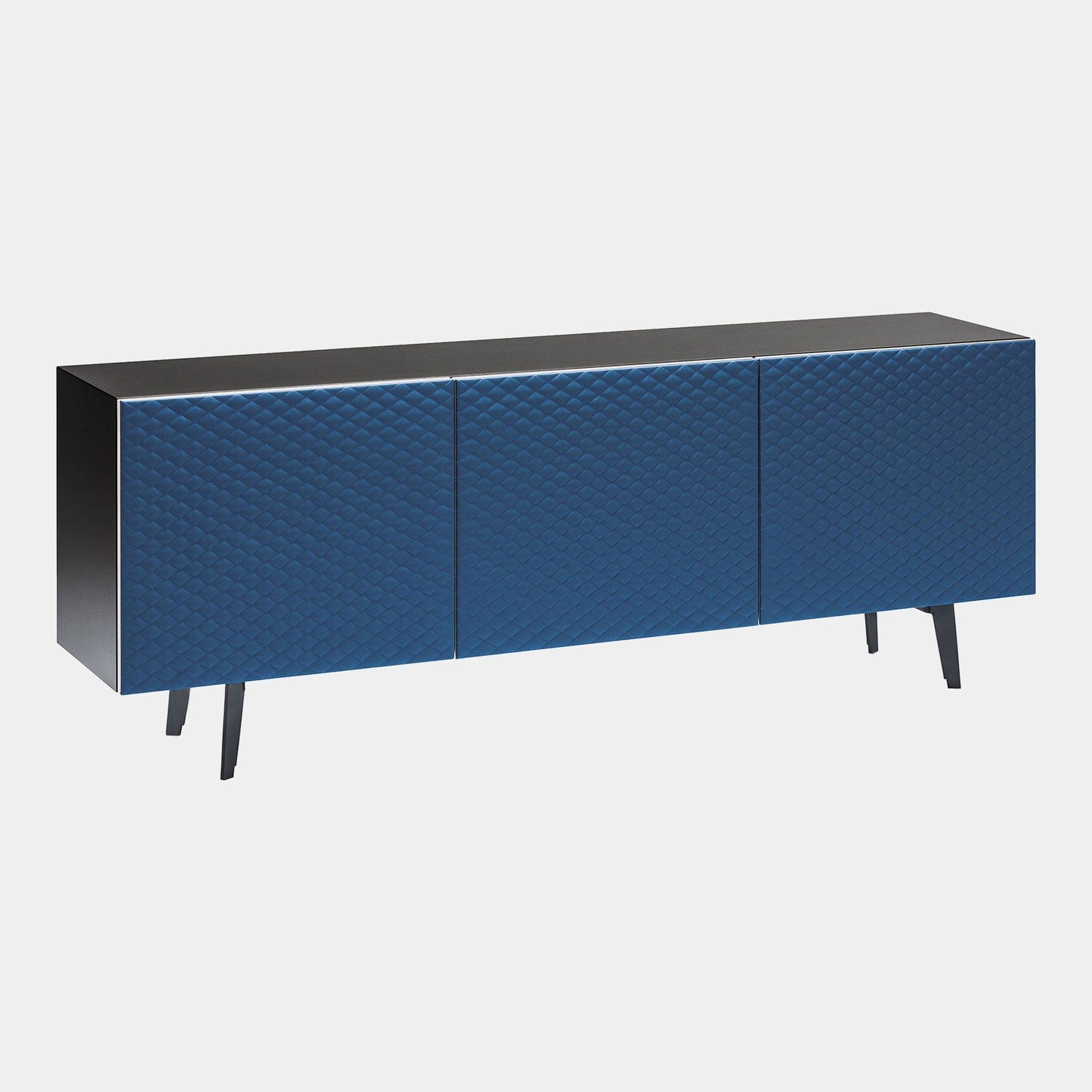 Cattelan Italia Absolut - 3 Door Sideboard, Graphite Structure with Leather Doors