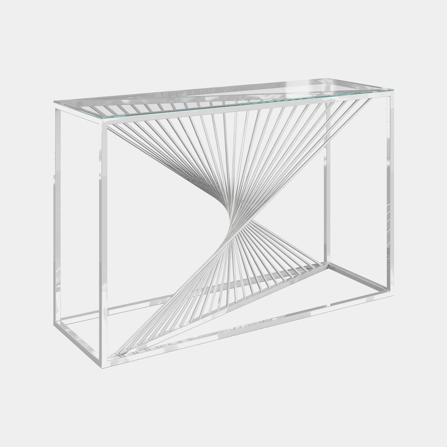 Mondrian - Console Table, Polished Silver