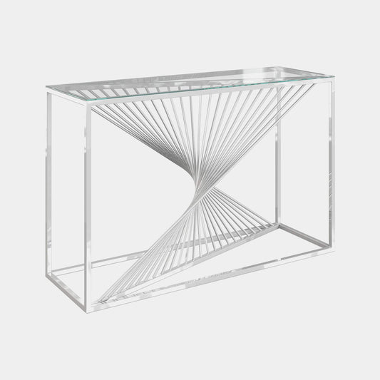 Mondrian - Console Table, Polished Silver