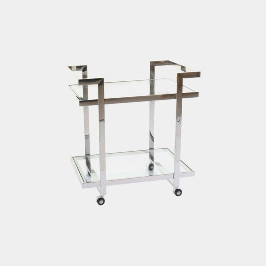 Trento - Trolley Table, Polished Silver