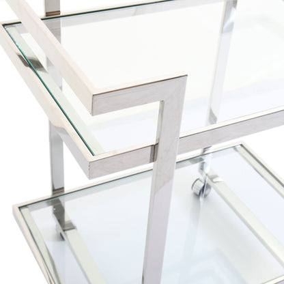 Trento - Trolley Table, Polished Silver