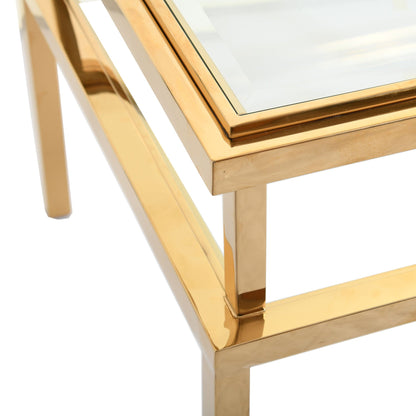 Auric - Side Table, Glass & Gold