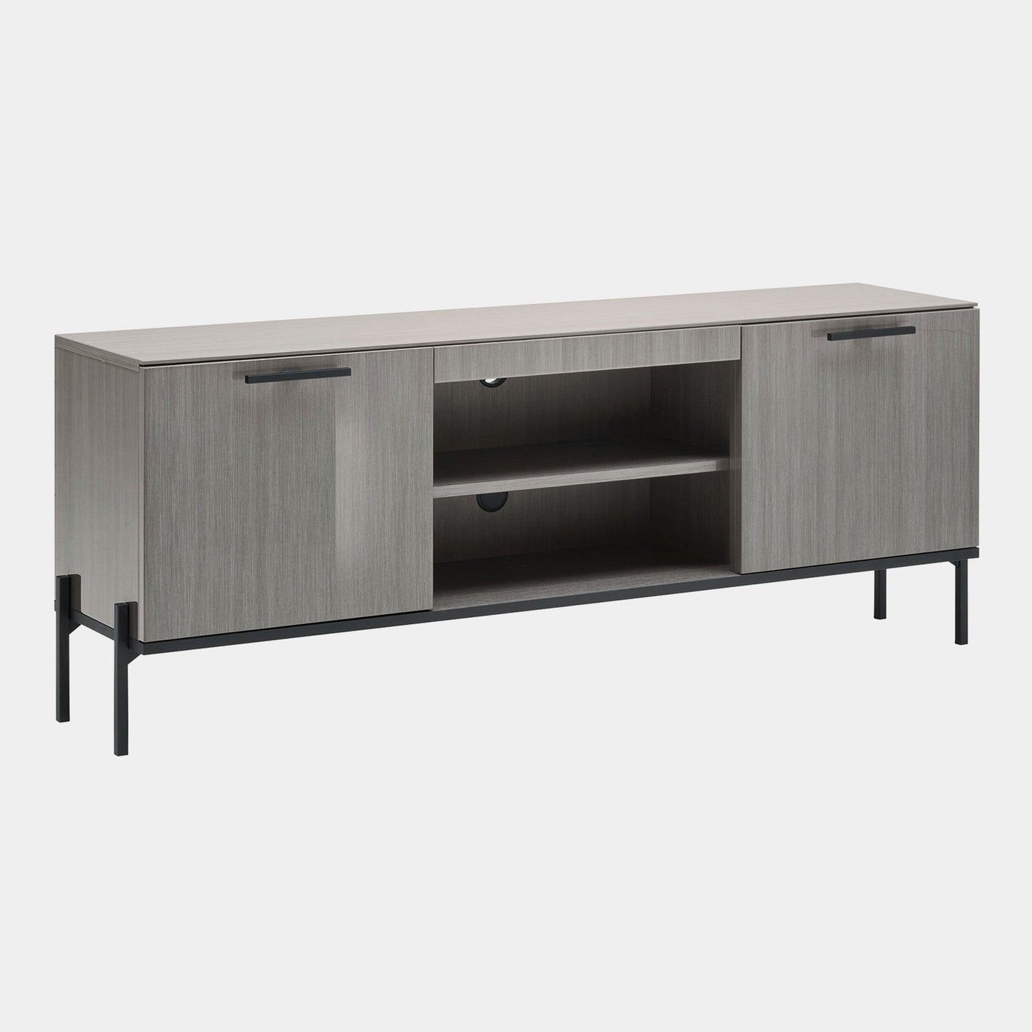 Savona - TV Unit In Silverwood High Gloss Finish