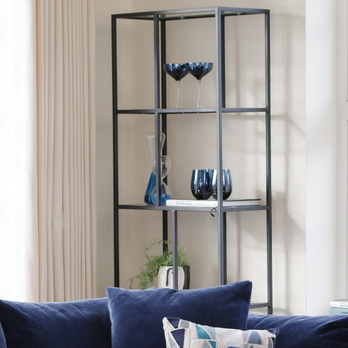 Padua - Bookshelf, Black Steel Frame