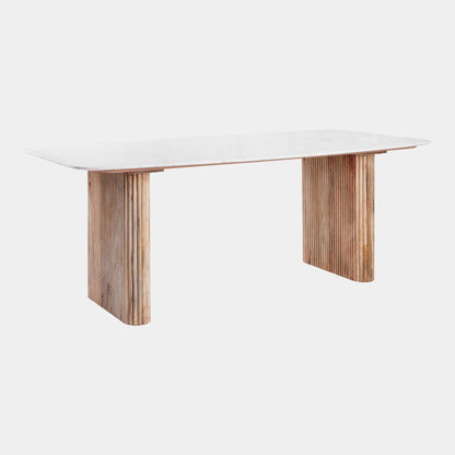 Bombay - Marble Dining Table, Mango Wood