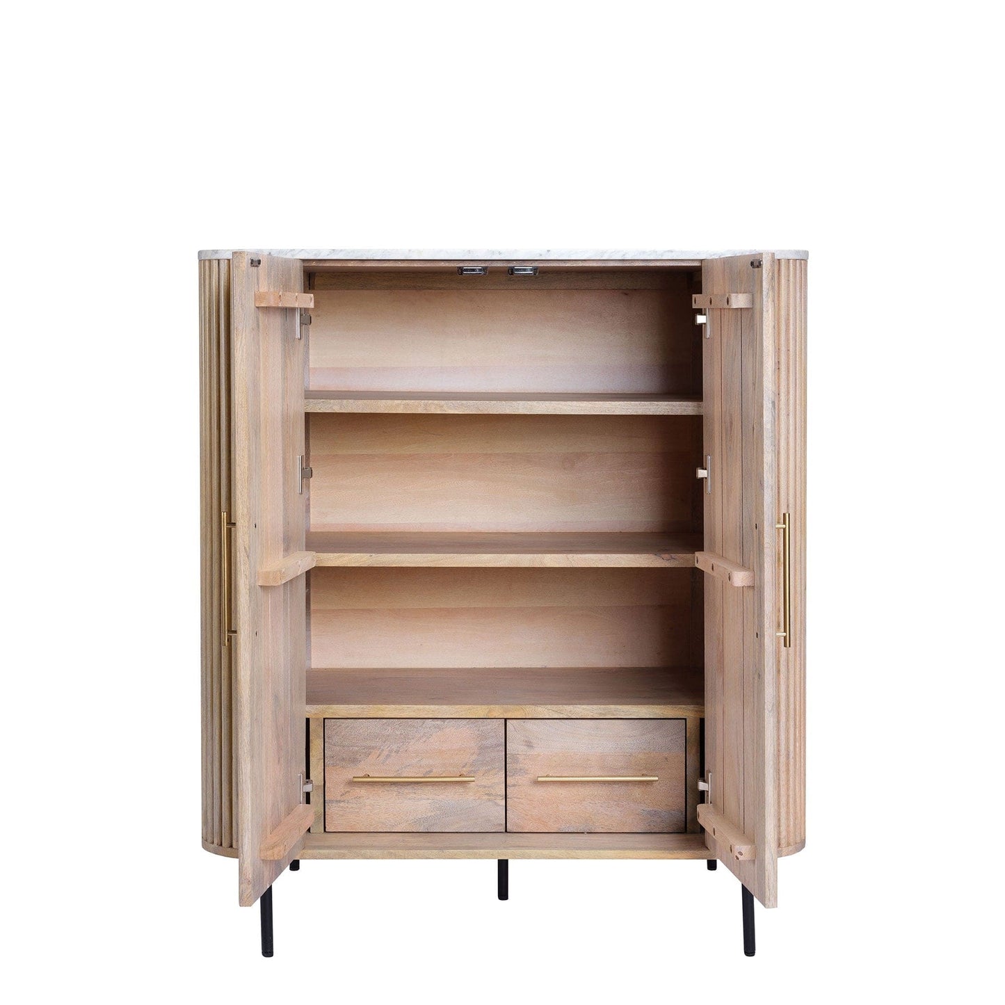 Bombay - 2 Door Highboard, Marble Top