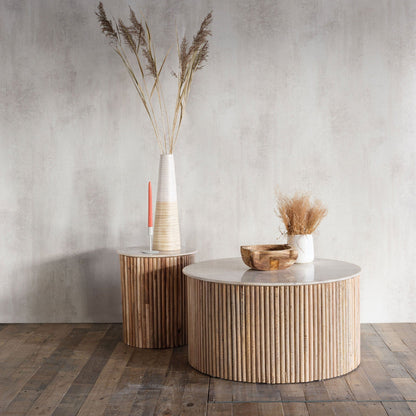 Bombay - Round Coffee Table with Marble Top