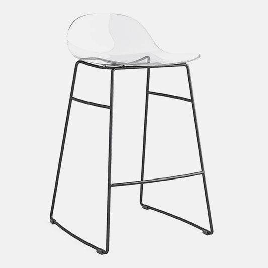 Calligaris Academy - Low Stool In P848 Transparent & P15 Matt Black Frame