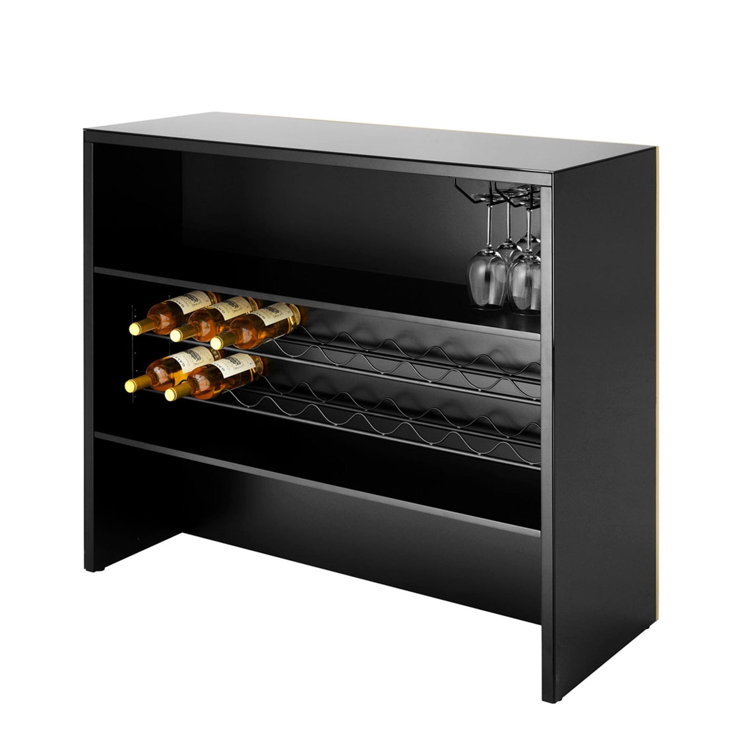 Eichholtz Grimaldi - Bar Unit Gold Finish Black Glass
