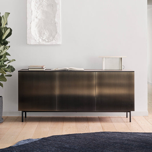 Calligaris Universal - 3 Door Sideboard,  Bronze Mirror & Ceramic Top