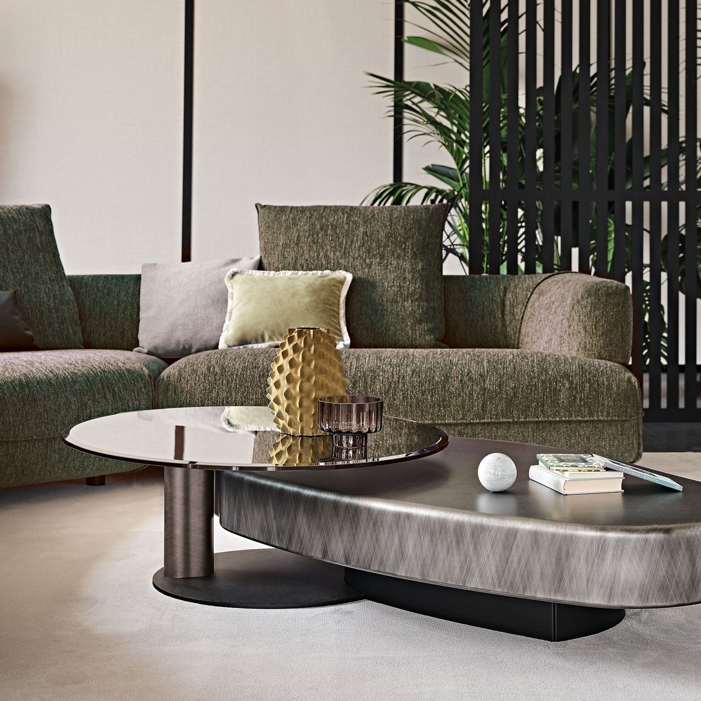 Cattelan Italia Arena Long - Swivel Bond Coffee Table In Lacquered Steel