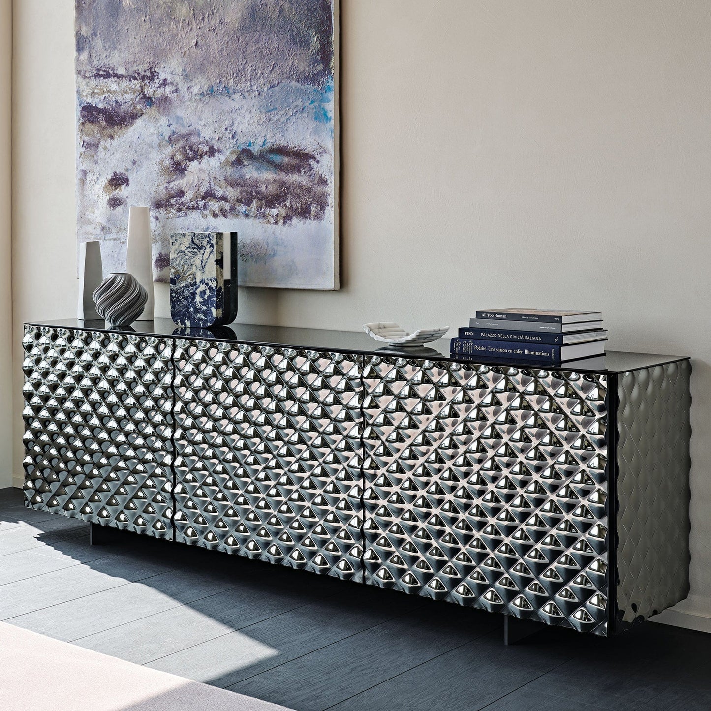 Cattelan Italia Vivaldi - 3 Door Sideboard In Mirrored Glass