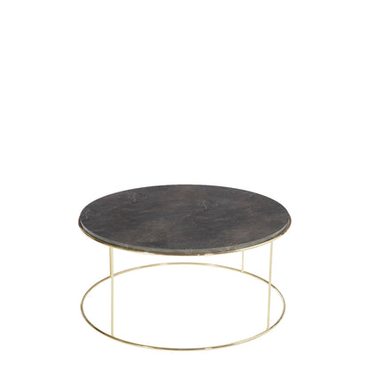 Tigris - Round Coffee Table Dusky Grey/Gold Finish Legs