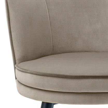 Eichholtz Grenada - Swivel Dining Chair, Greige Velvet