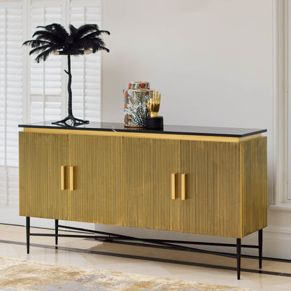 Conrad - Sideboard, Gold & Black Marble Top