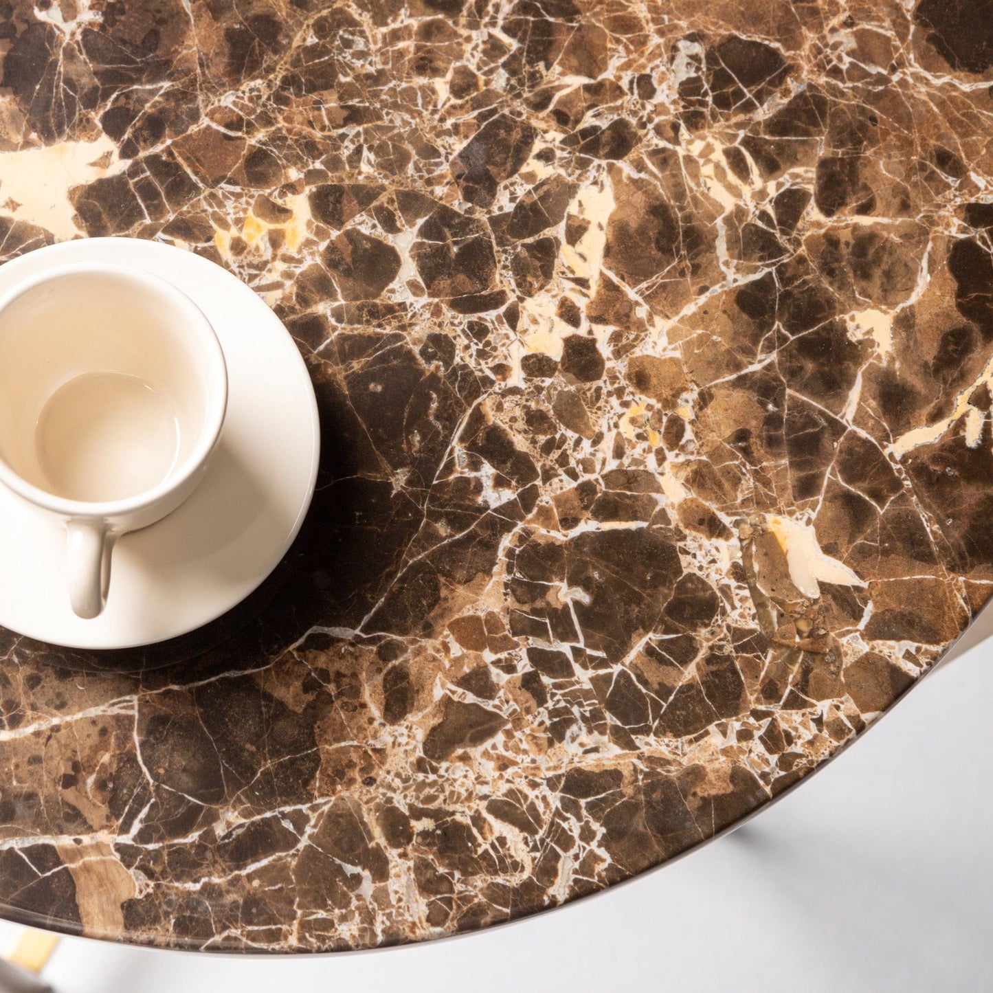 Venice - Circular Side Table With Brushed Brass Base