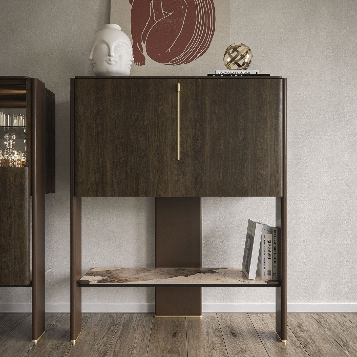 Cattelan Italia Cremona - Bar Unit With Sliding Door