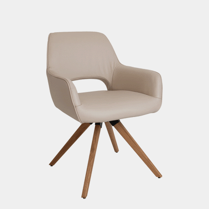 Luna - Swivel Dining Chair In Leather