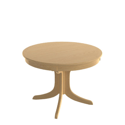 Contour - Round Extending Dining Table, Oak Finish