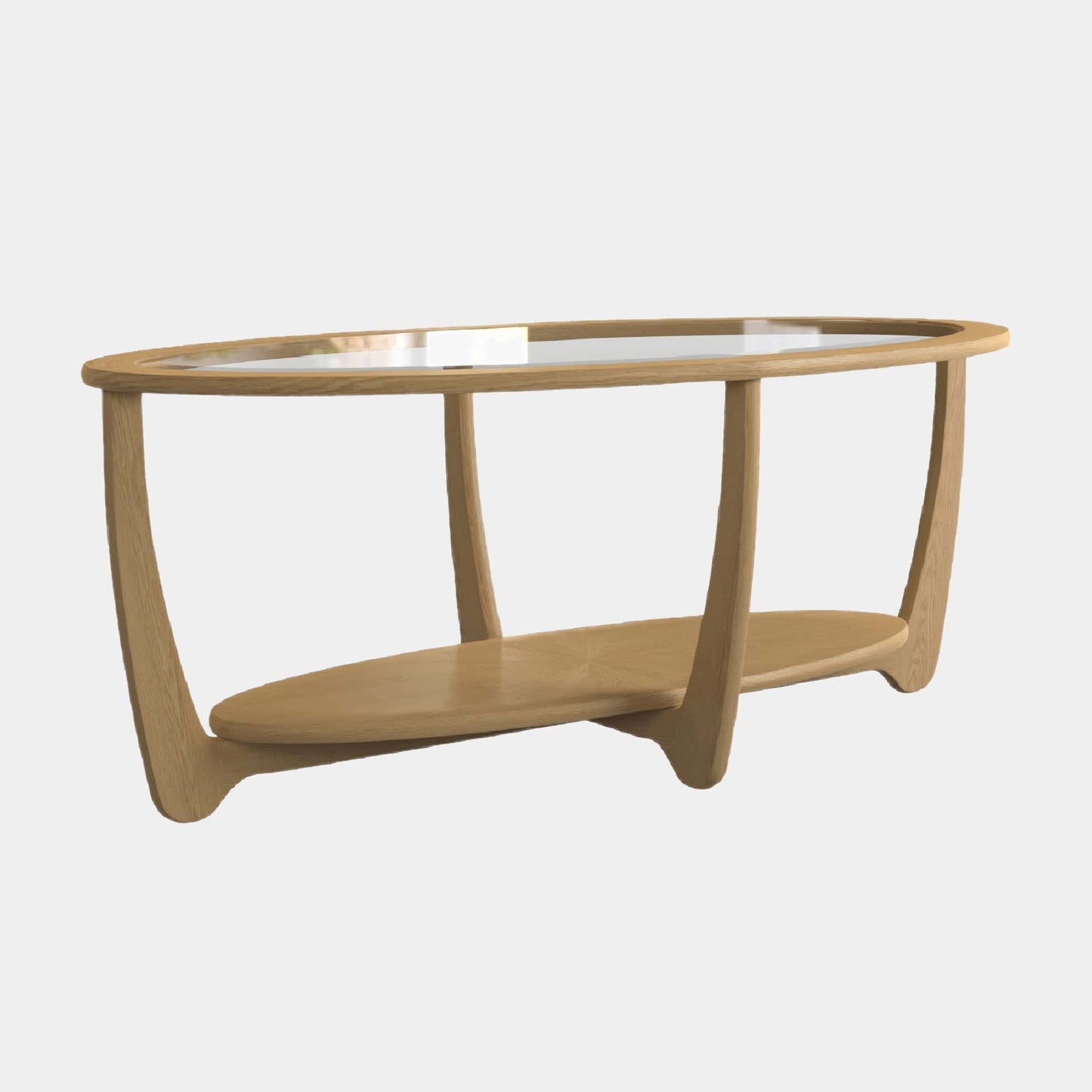 Contour - Oval Coffee Table With Glass Top
