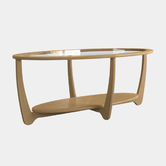 Contour - Oval Coffee Table With Glass Top