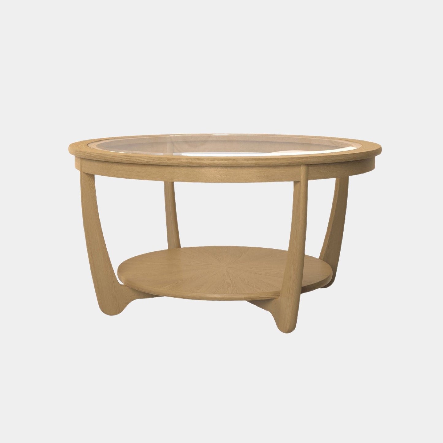 Contour - Round Coffee Table With Glass Top